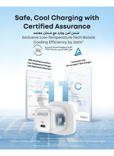 30W USB C Plug, Zolo Compact GaN USB C Charger