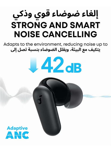 Soundcore R50i NC by Anker Noise Cancelling Earbuds, Strong and Smart Noise Cancelling, Powerful Bass, 45H Playtime
