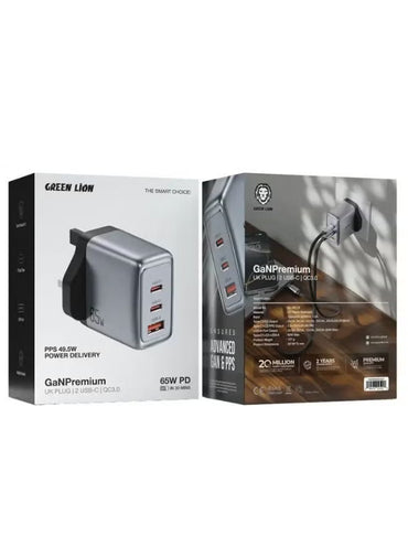 Green Lion 65W GAN Adapter – Premium USB-C Fast Charging