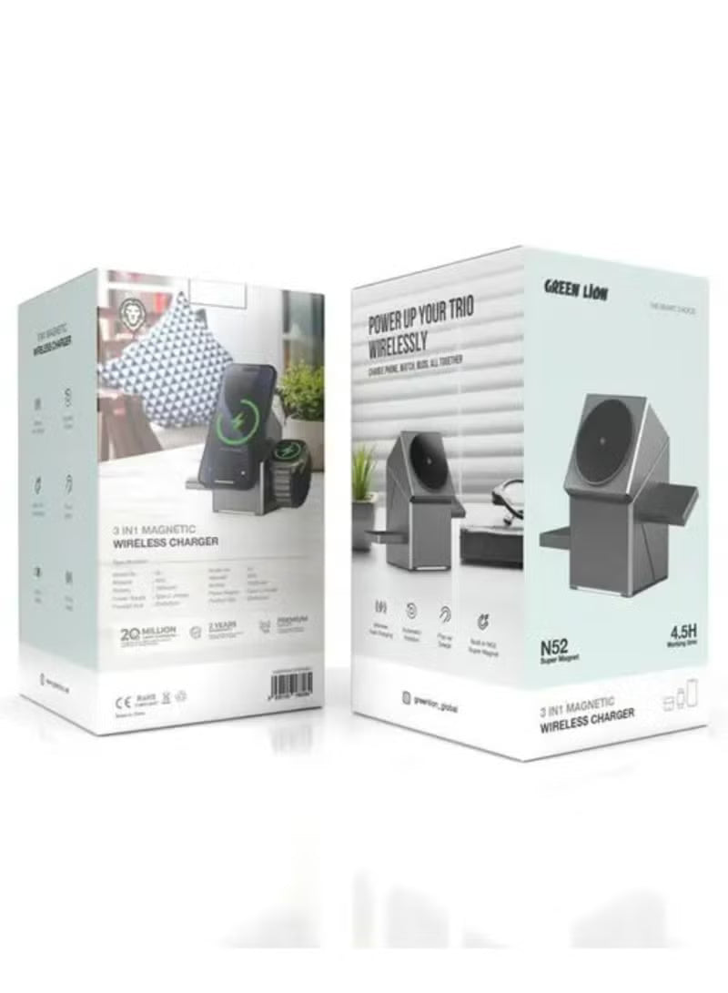 Power Trio 3 In 1 Wireless Charger, 4.5h Working Time