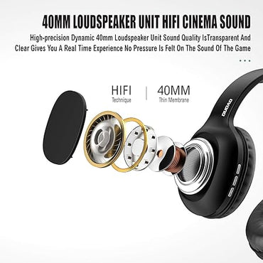 Dudao Multifunctional Wireless Earphones Bluetooth 5.0 Micro SD Card Reader FM Radio Black (X22Pro)