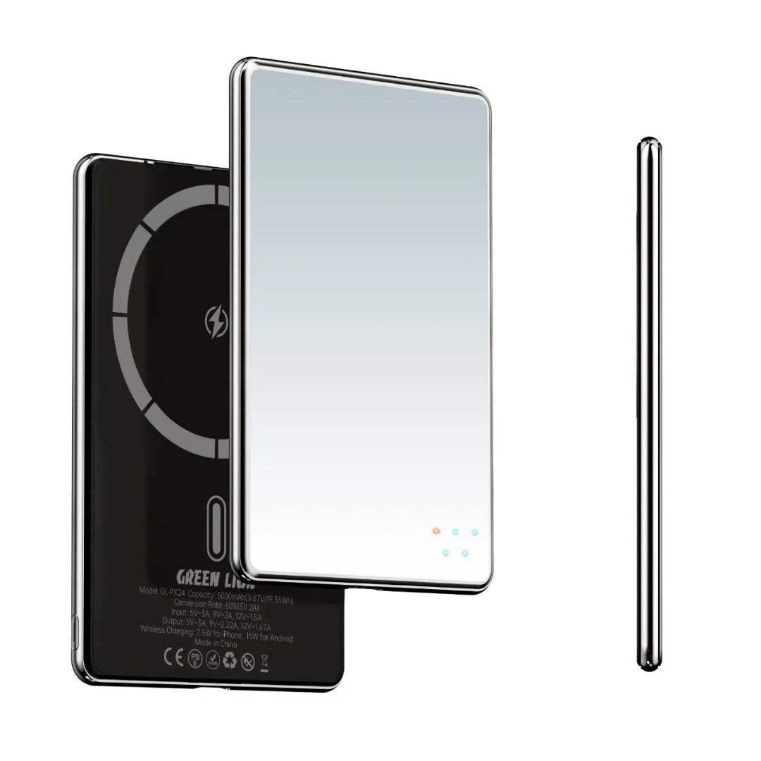 Green Lion Mirror Design 5000mAh Power Bank - PD 20W