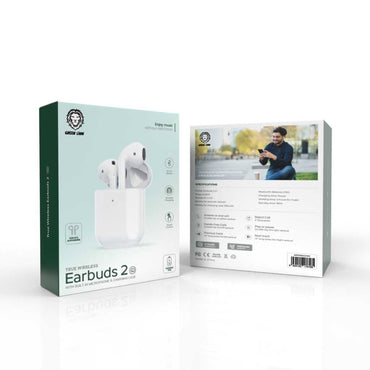 Green Lion True Wireless Earbuds 2 G1, 180 Hours Standby Time, Pop-Up & Auto Pairing - White