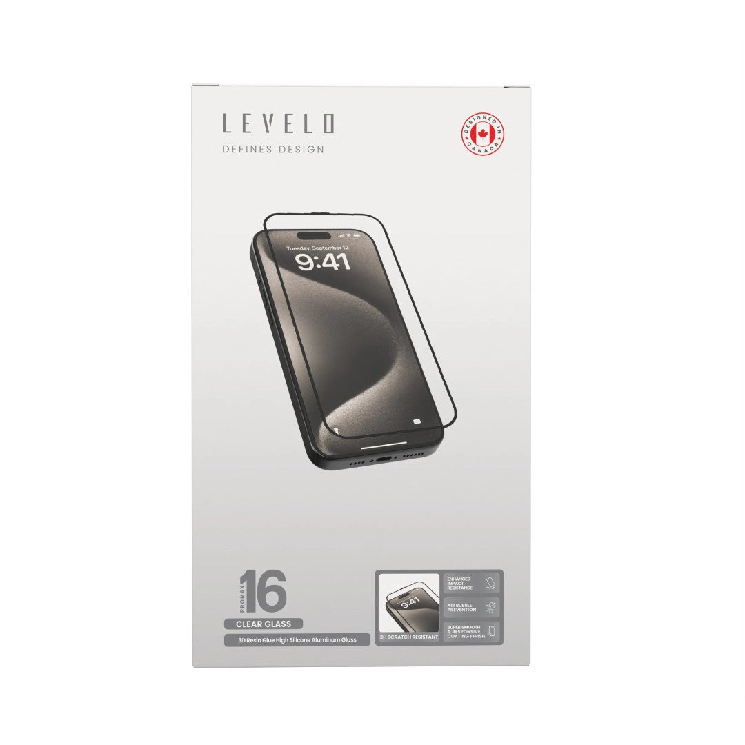 Levelo 3D Resin Glue High Silicone Aluminum Glass Screen Protector - Clear Screen Protection