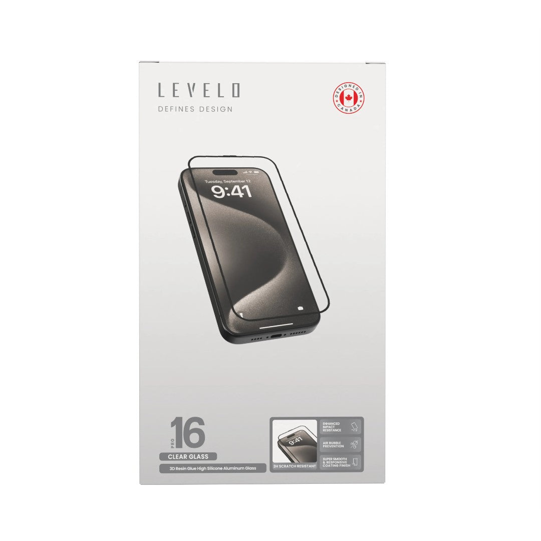 Levelo 3D Resin Glue High Silicone Aluminum Glass Screen Protector - Clear Screen Protection