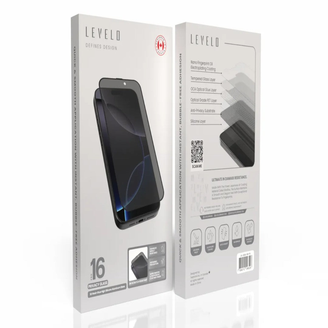 Levelo 3D Resin Glue High Silicone Aluminum Glass Screen Protector - privacy Screen Protector