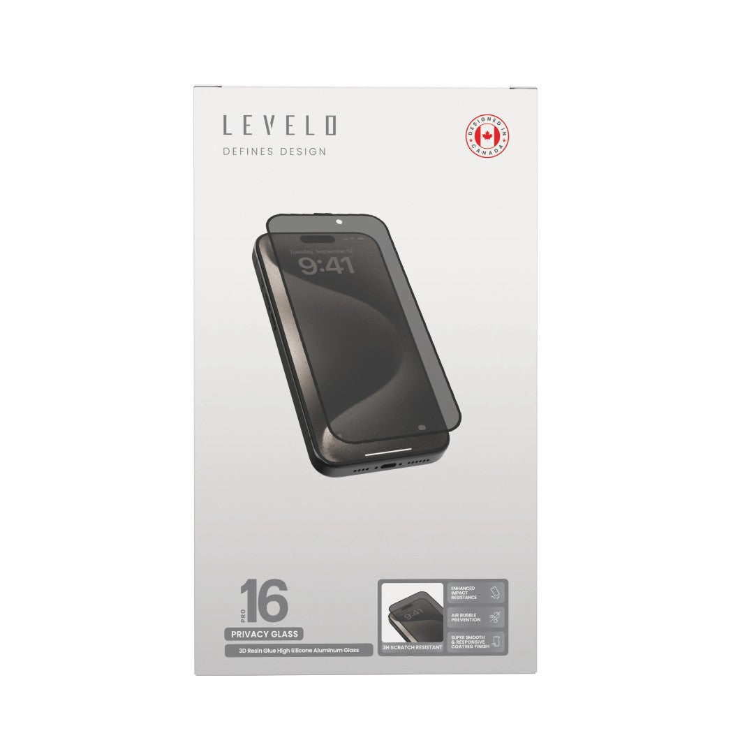 Levelo 3D Resin Glue High Silicone Aluminum Glass Screen Protector - privacy Screen Protector