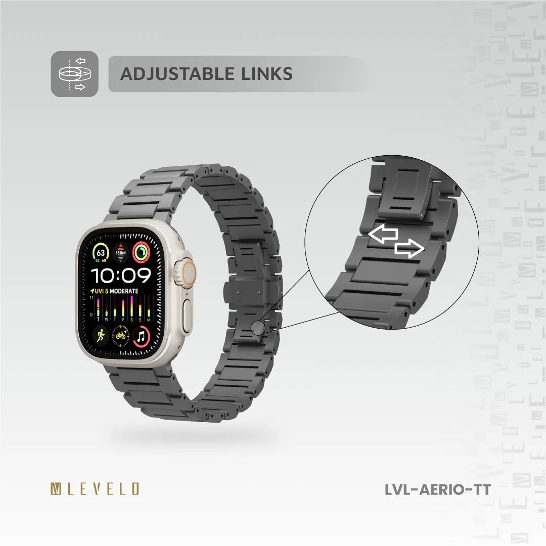 Levelo Aerio Titanium Watch Strap for Apple Watch 49/46mm