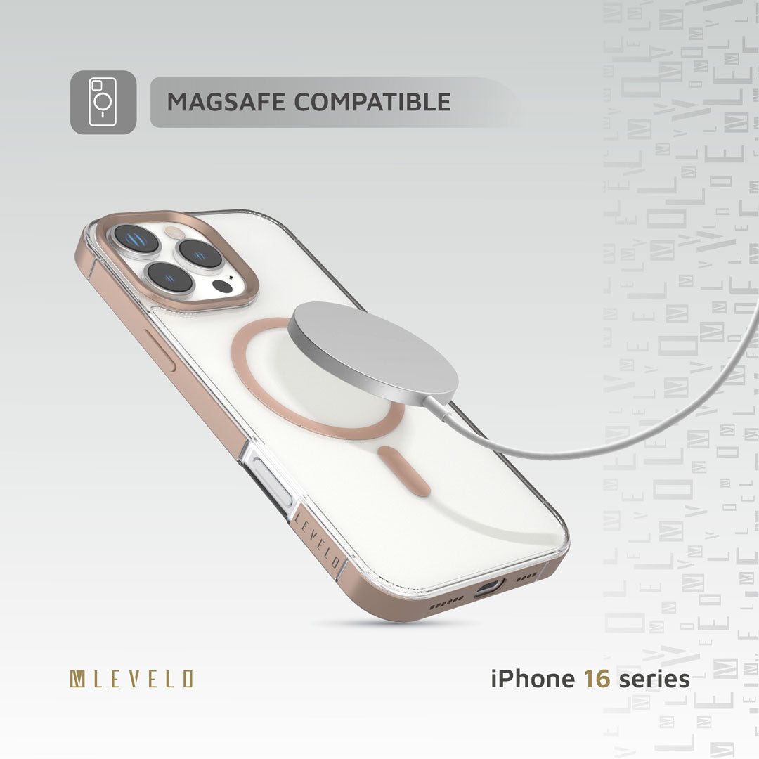Levelo Claire With Aluminum Bumper Case for iPhone 16 Pro Max