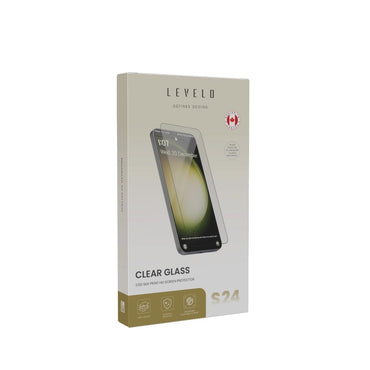 Levelo Clear Glass 2.5D Silk Print HD Screen Protector For Samsung Galaxy S24 Plus & Samsung Galaxy S24