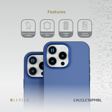 Levelo Cuir Two Tone Leather Case For iPhone 16 Pro Max