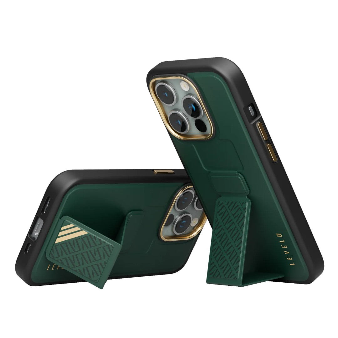 Levelo Morphix Cuero Gripstand Case For iPhone 15 pro