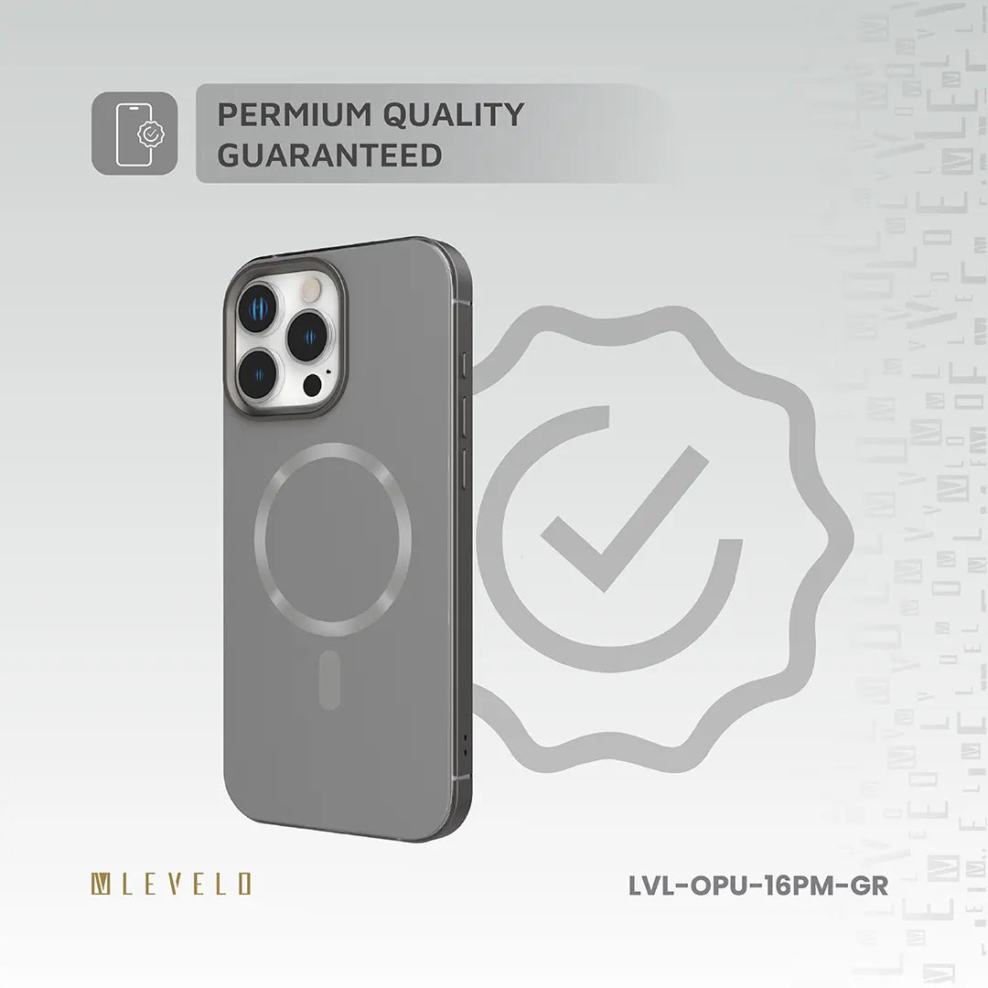 Levelo Opulis Case for iPhone 16 Pro - Gray