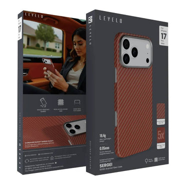 Levelo Sergei 1500D Aramid Fiber Case for iPhone 17 Pro & iPhone 17 Pro Max