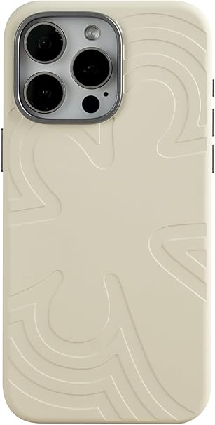 Maxwell Floral Silicone Phone Case Compatible with iPhone 16 Pro Max Lens Guard, Soft Microfiber Lining, Shockproof