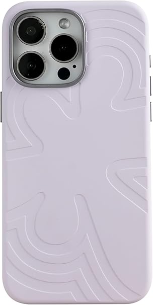 Maxwell Floral Silicone Phone Case Compatible with iPhone 16 Pro Max Lens Guard, Soft Microfiber Lining, Shockproof