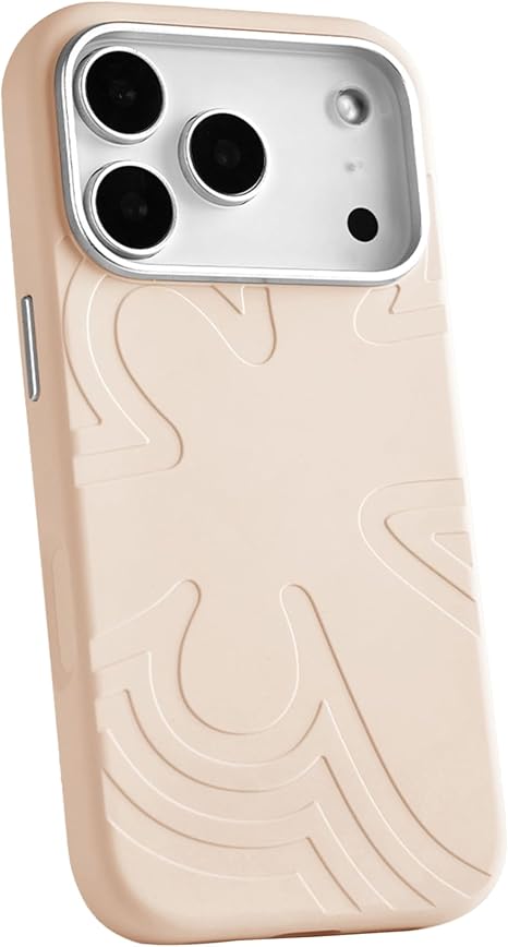 Maxwell Floral Silicone Phone Case Compatible with iPhone 17 Pro Max Lens Guard, Soft Microfiber Lining, Shockproof
