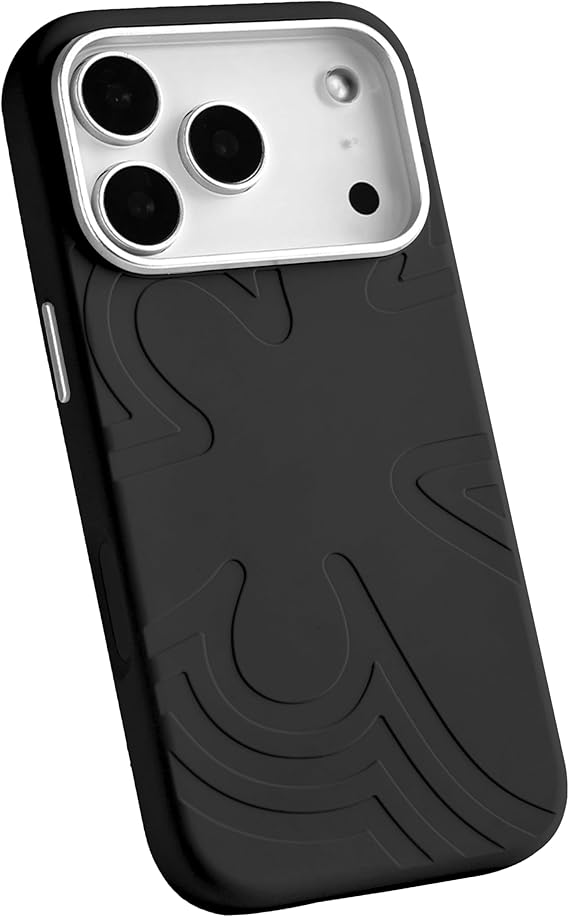 Maxwell Floral Silicone Phone Case Compatible with iPhone 17 Pro Max Lens Guard, Soft Microfiber Lining, Shockproof