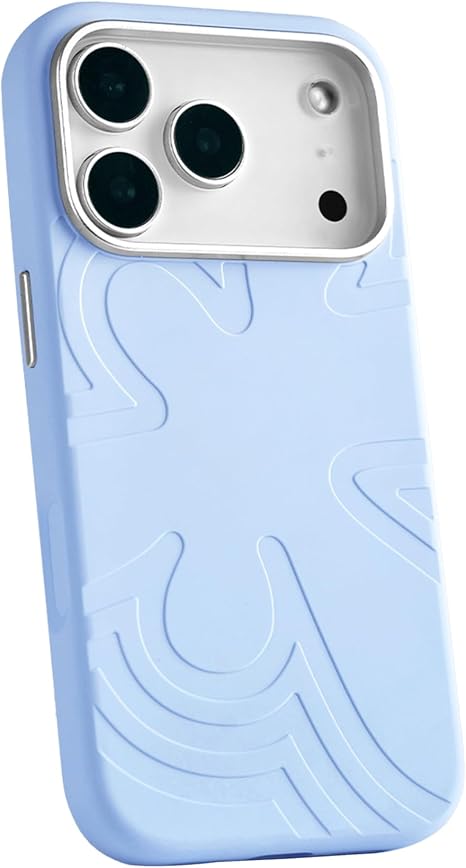 Maxwell Floral Silicone Phone Case Compatible with iPhone 17 Pro Max Lens Guard, Soft Microfiber Lining, Shockproof