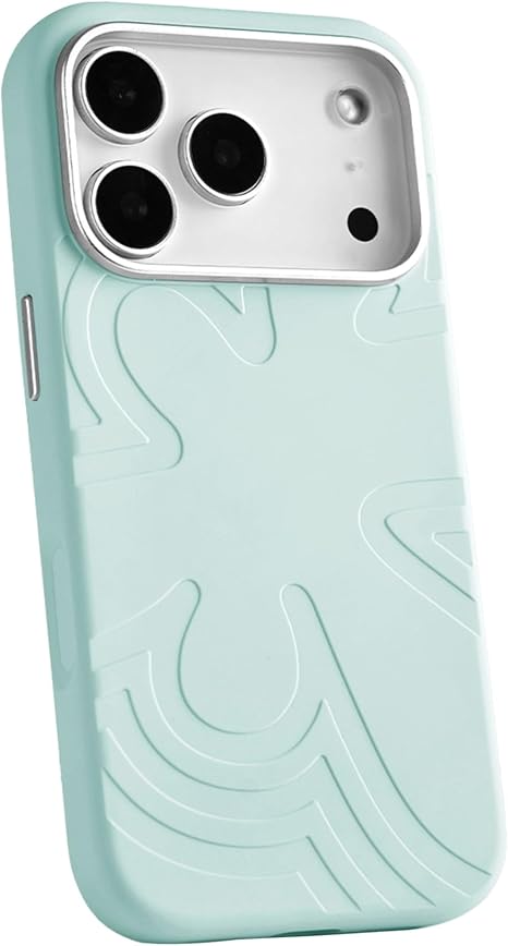 Maxwell Floral Silicone Phone Case Compatible with iPhone 17 Pro Max Lens Guard, Soft Microfiber Lining, Shockproof