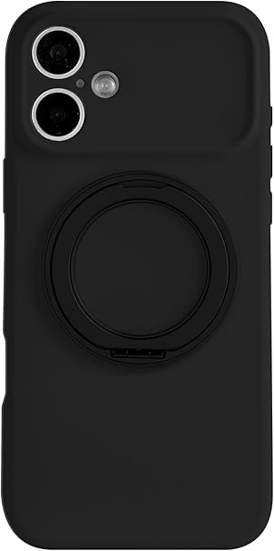 Maxwell Lens Shield Silicone Compatible with MagSafe iPhone 17 with Built-in Stand, Lens Guard, (Black)