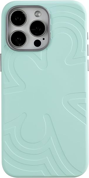 Maxwell Floral Silicone Phone Case Compatible with iPhone 16 Pro Max Lens Guard, Soft Microfiber Lining, Shockproof