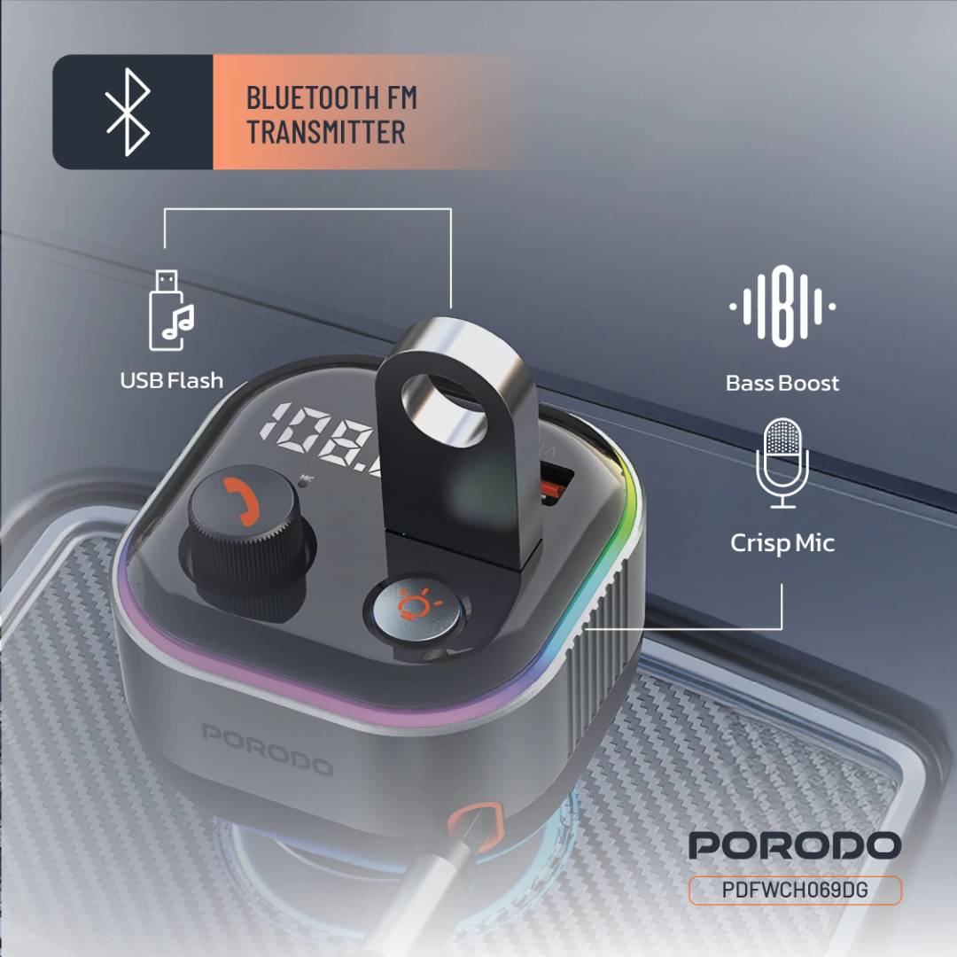 Porodo Audio Boost Bluetooth FM Transmitter