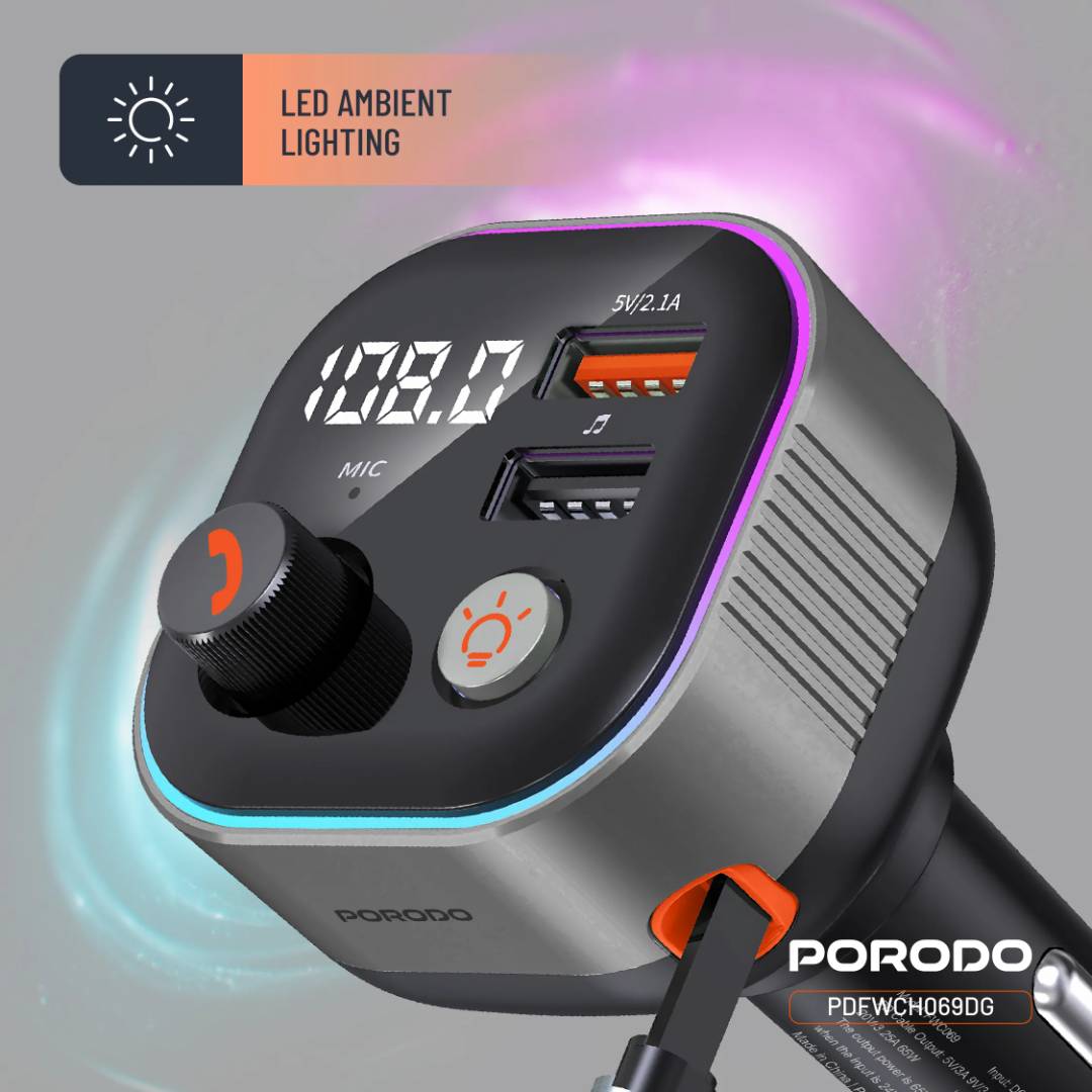 Porodo Audio Boost Bluetooth FM Transmitter