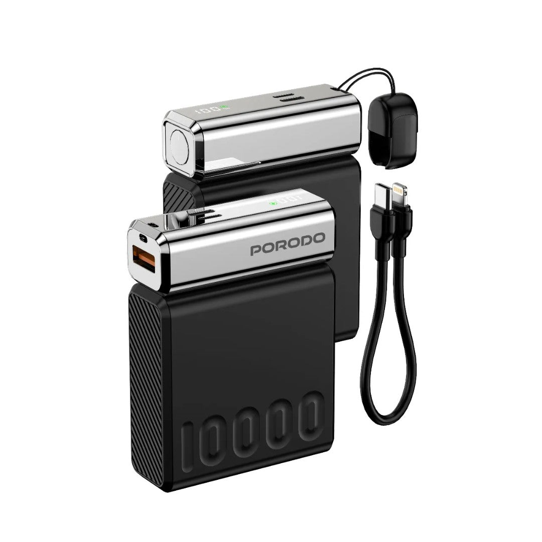 Porodo Chrome Volt 10000mAh Power Bank | 35W PD Fast Charging
