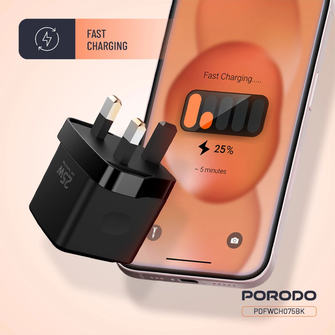 Porodo GaN 25W USB-C Wall Charger