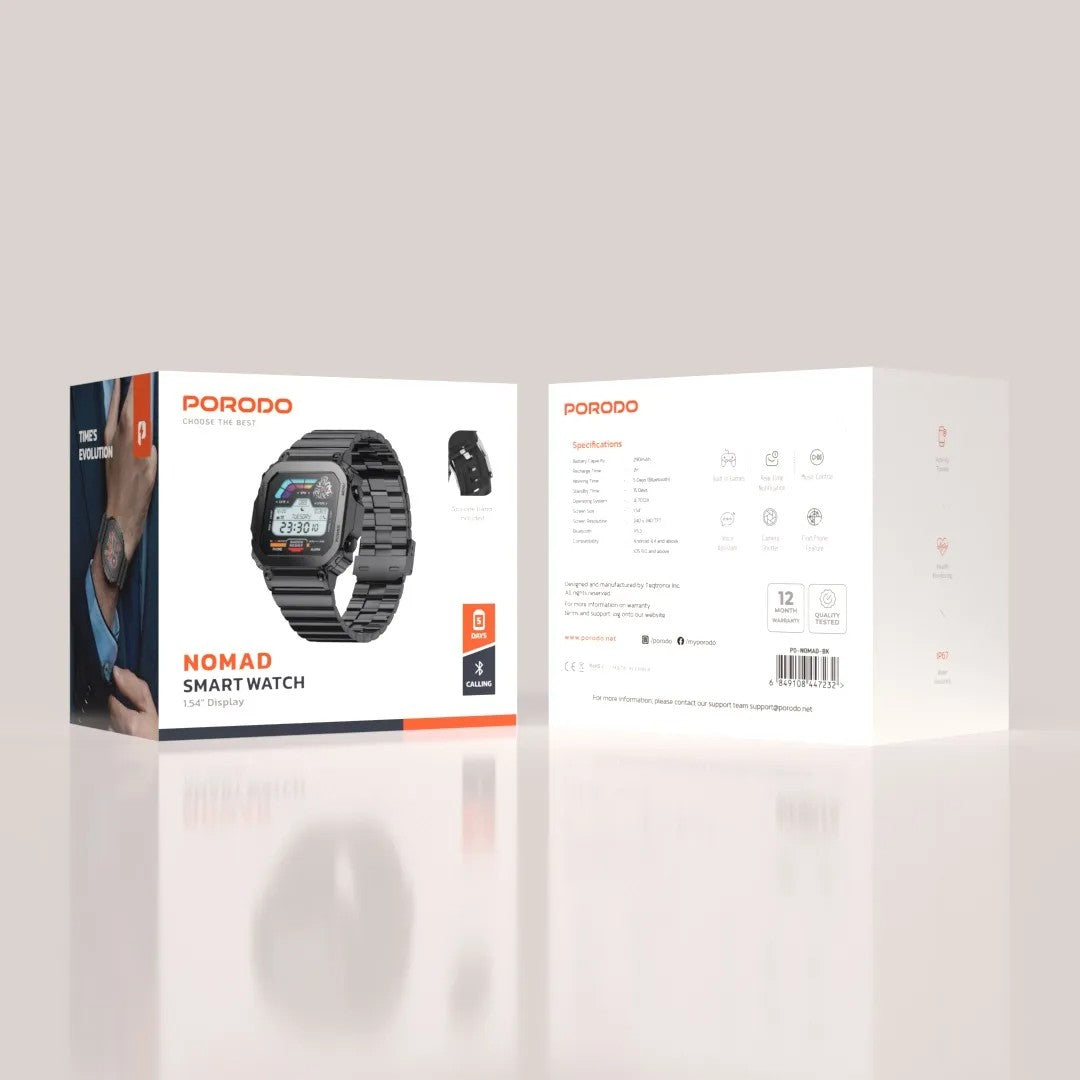 Porodo Nomad Smart Watch – 1.54" TFT Display
