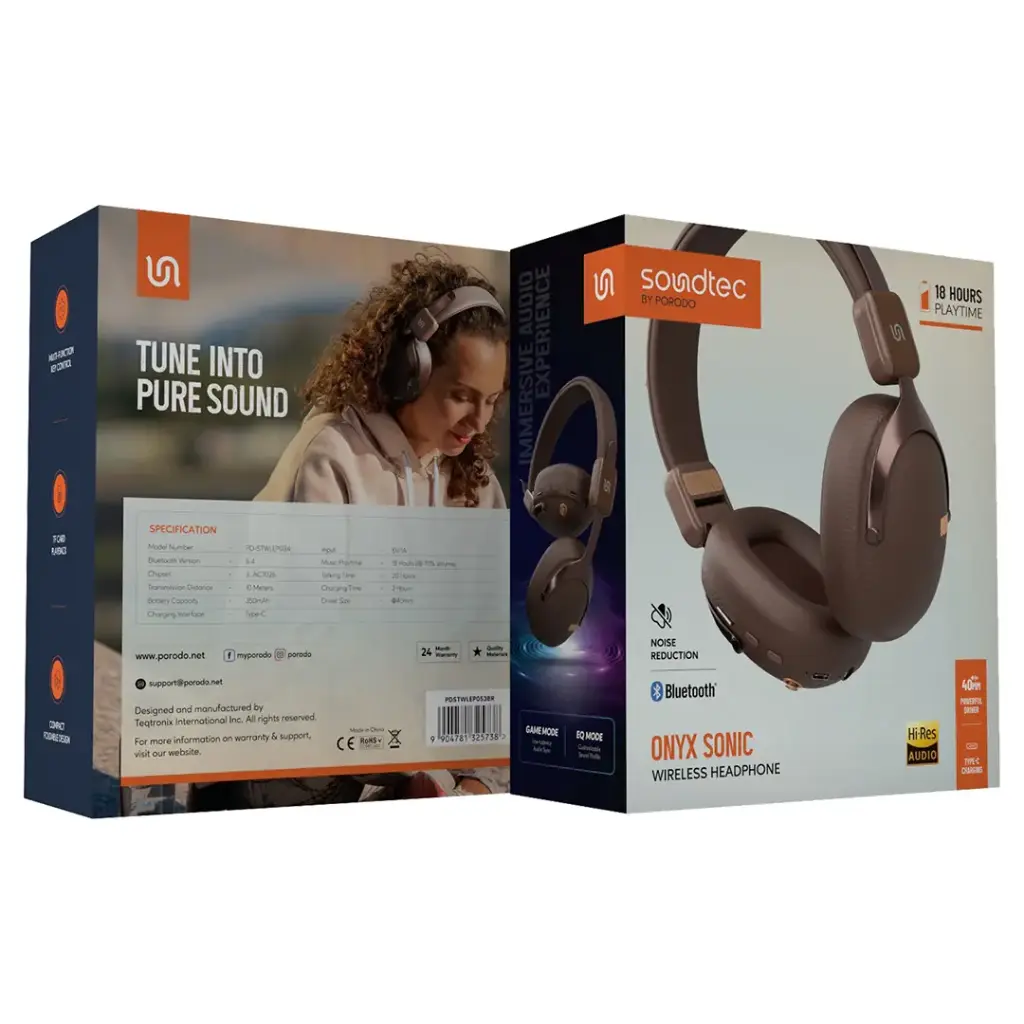 Porodo Soundtec Onyx Sonic Wireless Headphone