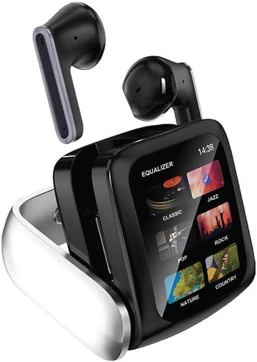 Smart Display Earbuds with Multi-Function Touch Screen