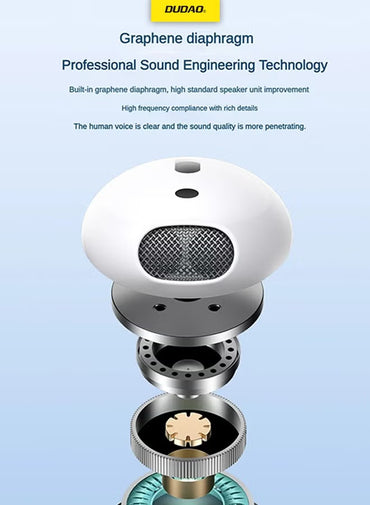 Dudao U2S TWS In-Ear Earphones, Wireless Earbuds, Bluetooth Headphones 5.3, Type-C Charging Port