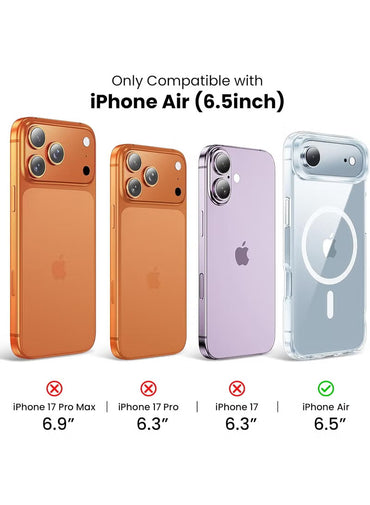 Crystal Clear Magnetic Cover for iPhone 17 Air Anti Scratch, Shockproof Protective Phone Case