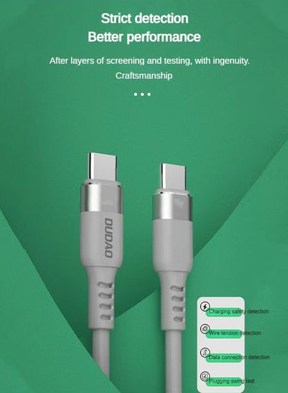 Dudao 100W USB-C to Type-C, Fast Charging Cable, High-Speed Data Transfer, Suitable for All USB C Devices, 1 Meters Long