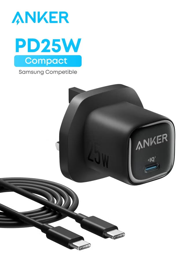 Anker 25W USB C Plug, Fast Charger for for iPhone 16/16 Pro/16 Pro Max/15, Samsung Galaxy S25/S24/Z Fold/Z Flip/Tab