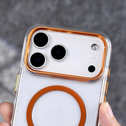 Maxwell MagSafe iPhone 17 Pro Max Case with Lens Guard – Crystal Clear, Orange