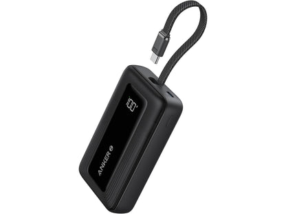 Anker Zolo Power Bank, 20,000mAh 30W High-Speed Portable Charger with Built-In USB-C Cable