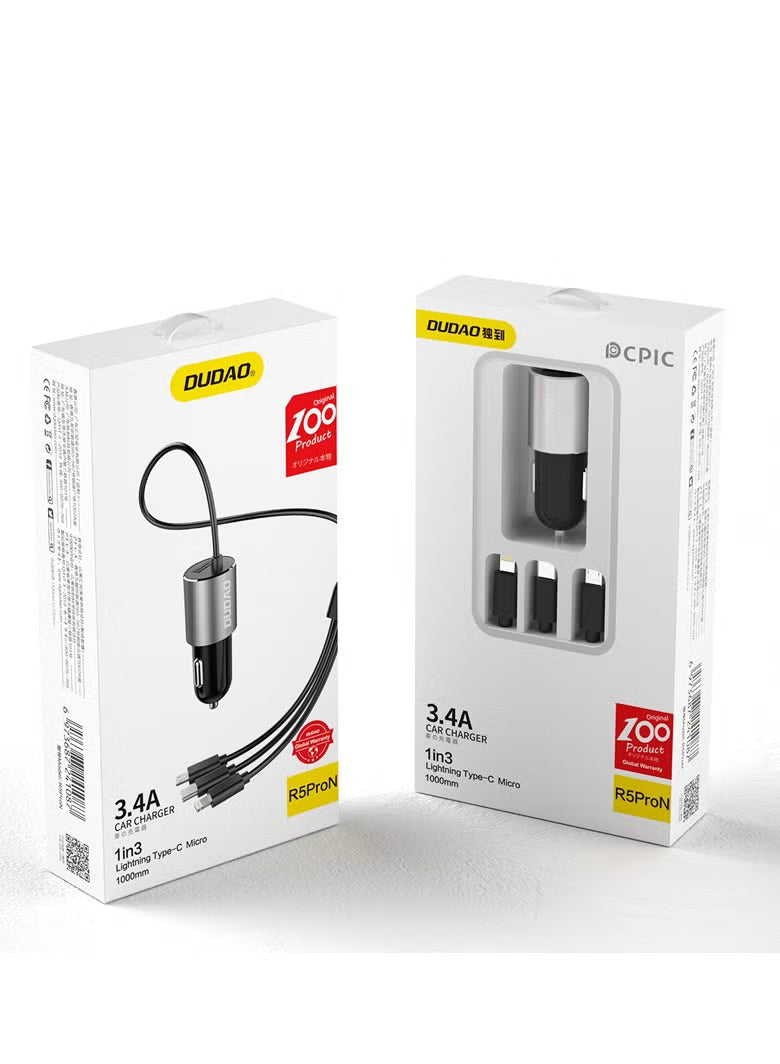 Dudao 4.3A Car Charger - 1 in 3