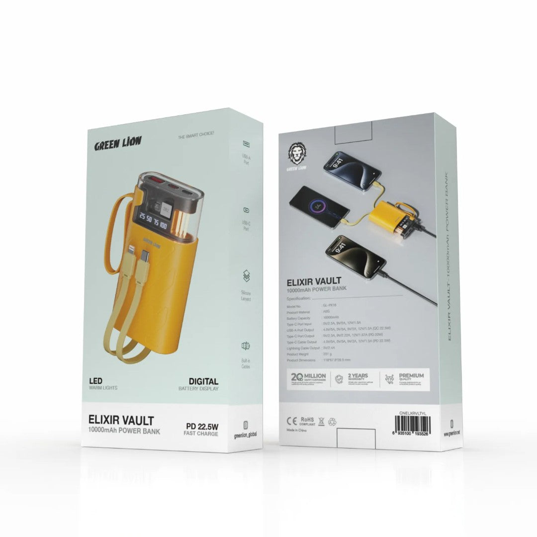 Green Lion Elixir Vault Power Bank 10000mAh PD 22.5W