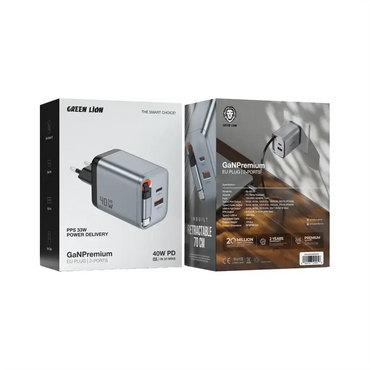 Green Lion GaN Premium UK Plug Wall Charger 45W