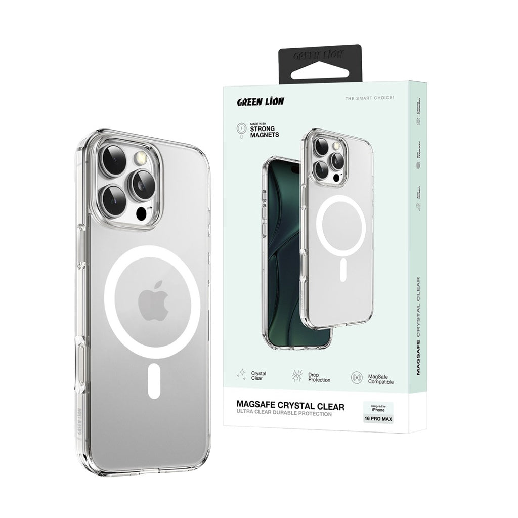Green Lion Anti Fingerprint MagSafe Crystal Clear Case for iPhone 16 Series
