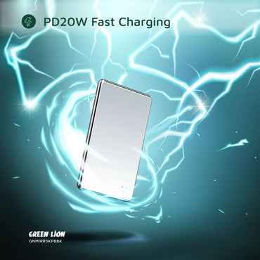 Green Lion Mirror Design 5000mAh Power Bank - PD 20W