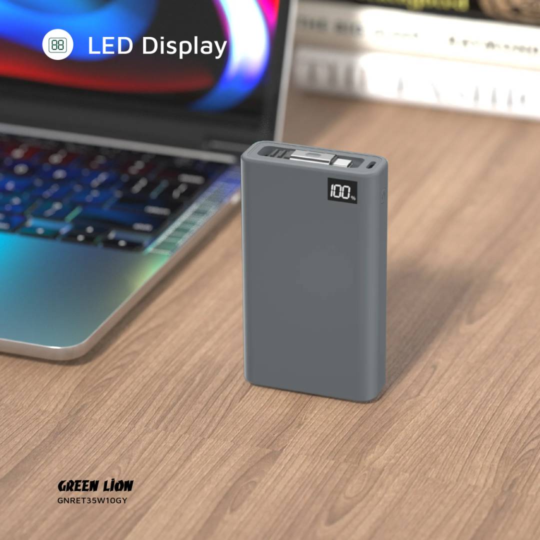 Green Lion Retractable Power Bank 35W 10000mAh