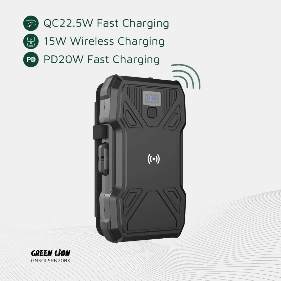 Green Lion Solar 5-Panel 20000mAh Power Bank PD20W