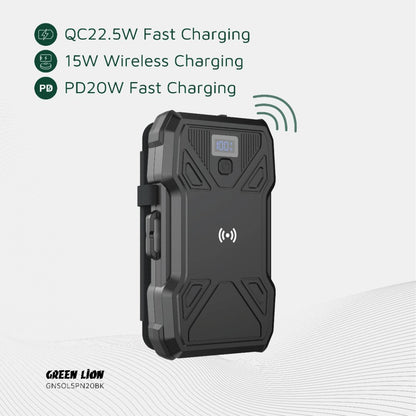 Green Lion Solar 5-Panel 20000mAh Power Bank PD20W