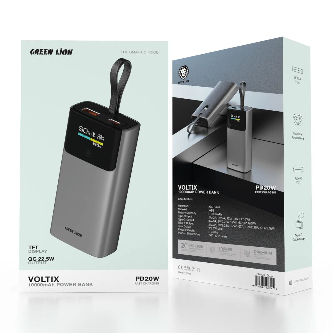 Green Lion Voltix 10000mAh Powerbank PD20W
