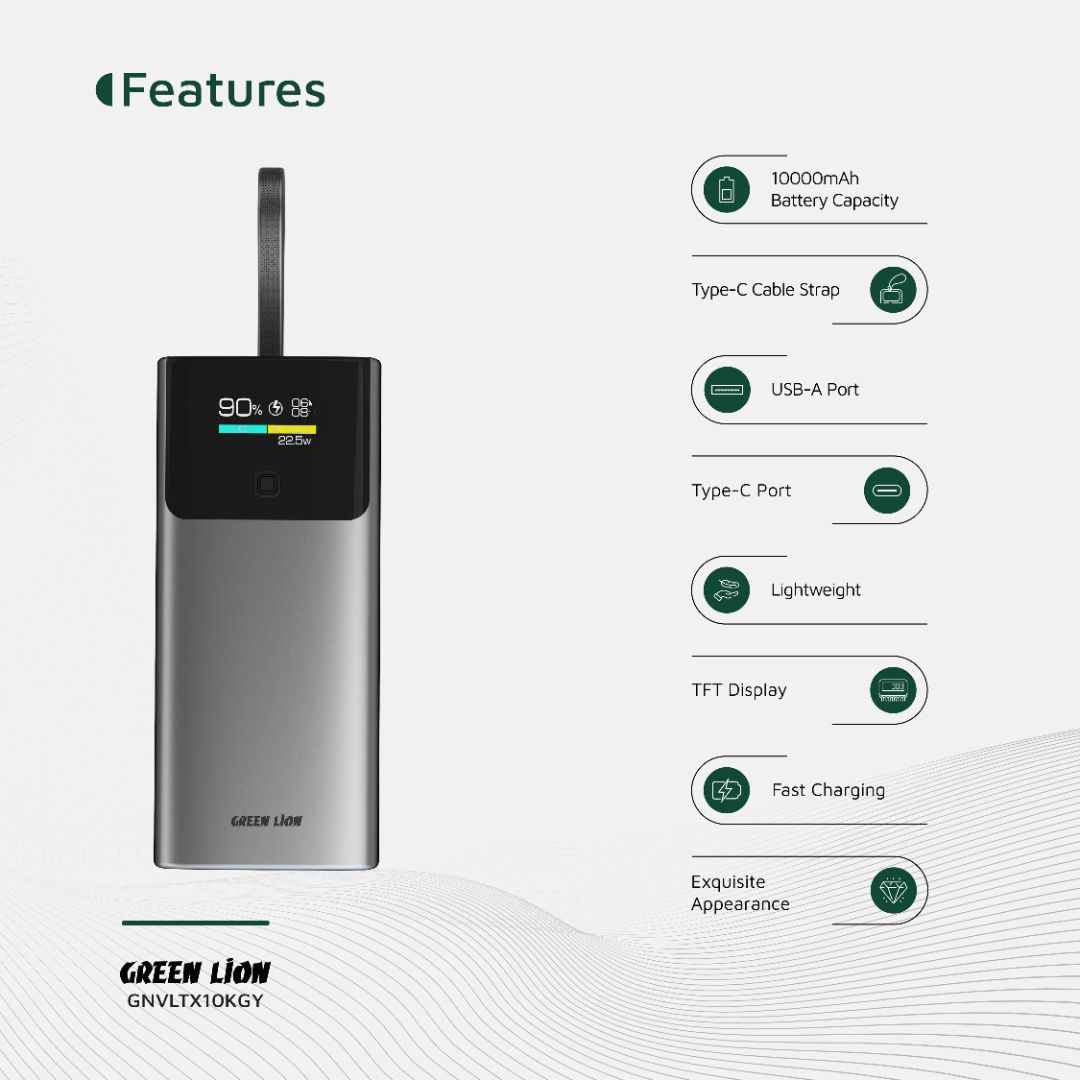 Green Lion Voltix 10000mAh Powerbank PD20W