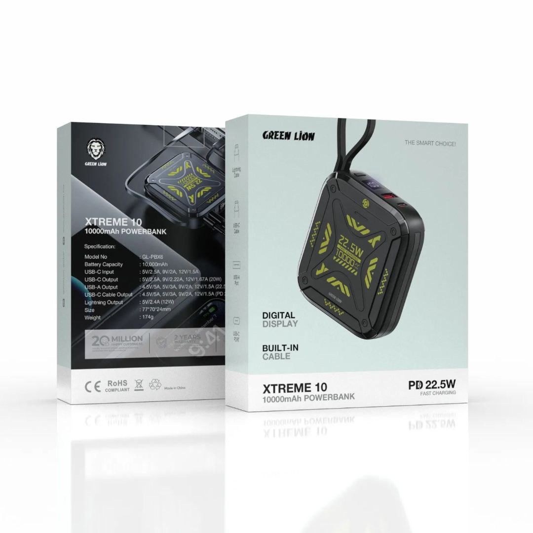 Green Lion Xtreme 10 Power Bank 10000 mAh PD 22.5W